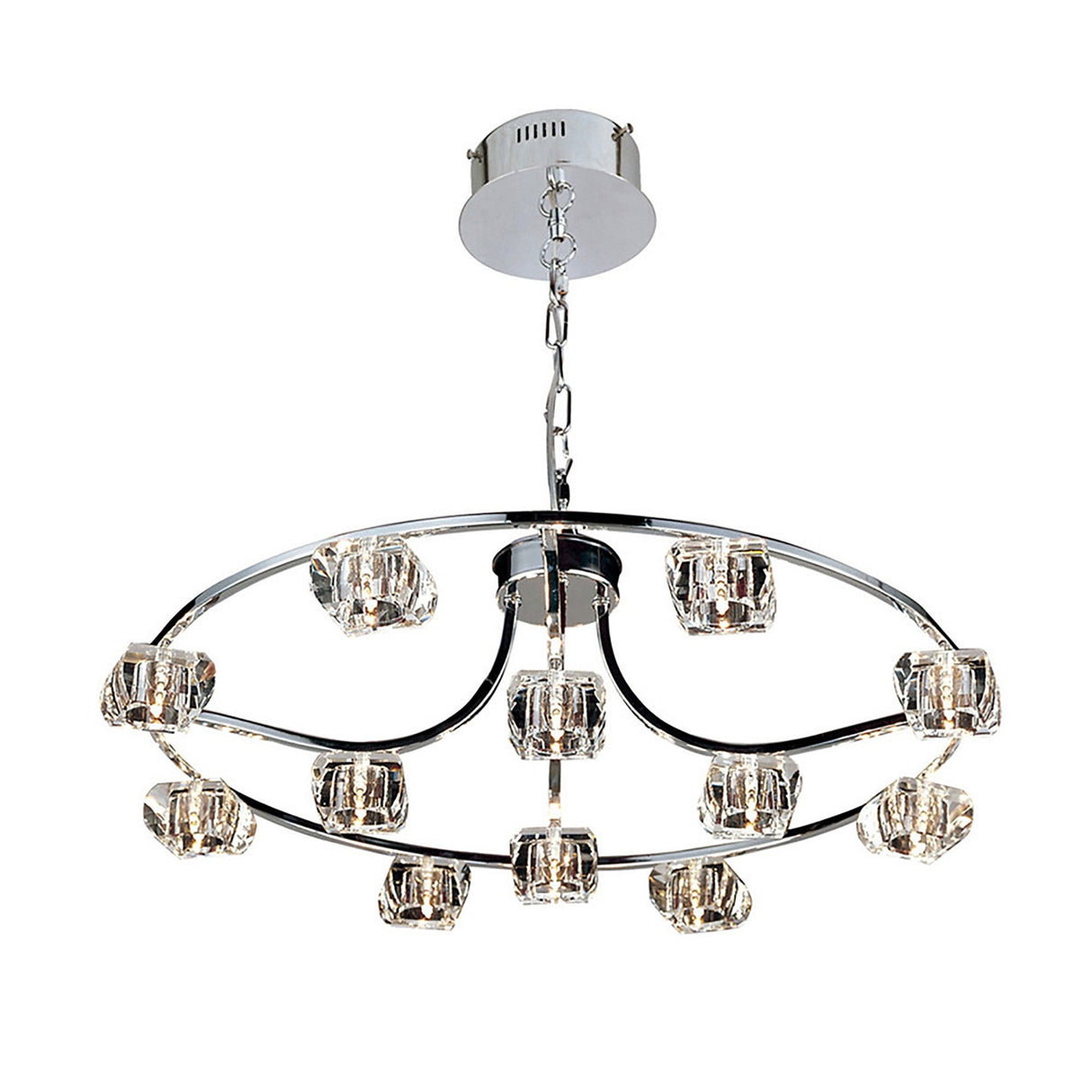 Polana 70cm Round 12 Light Chandelier - Polished Chrome