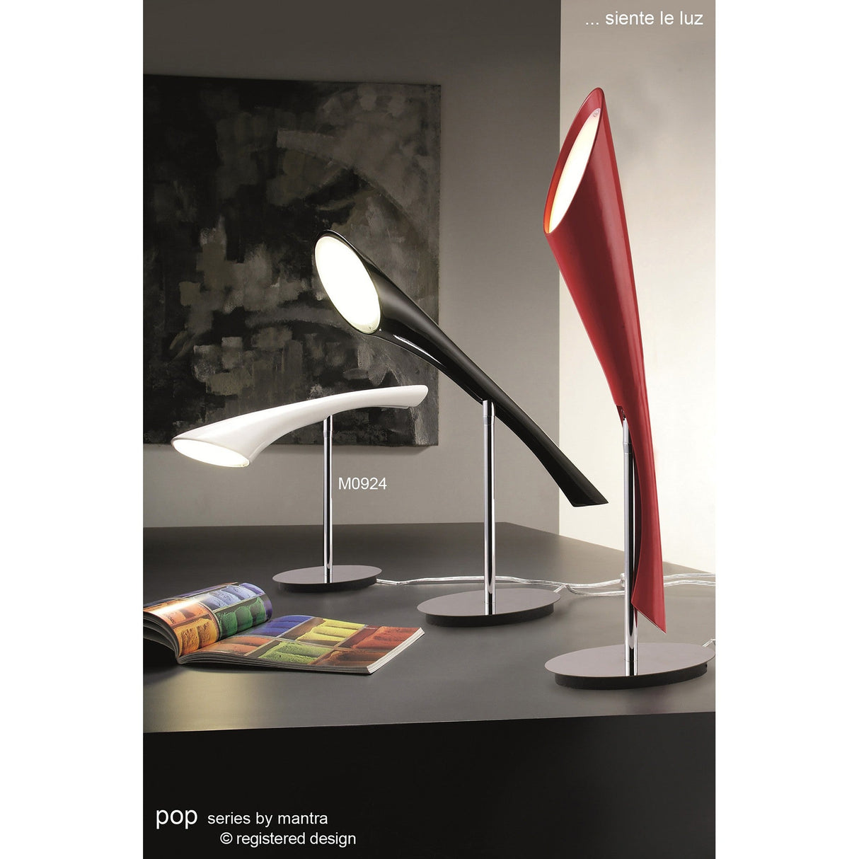 Pop 1 Light Table Lamp - Gloss White & Polished Chrome