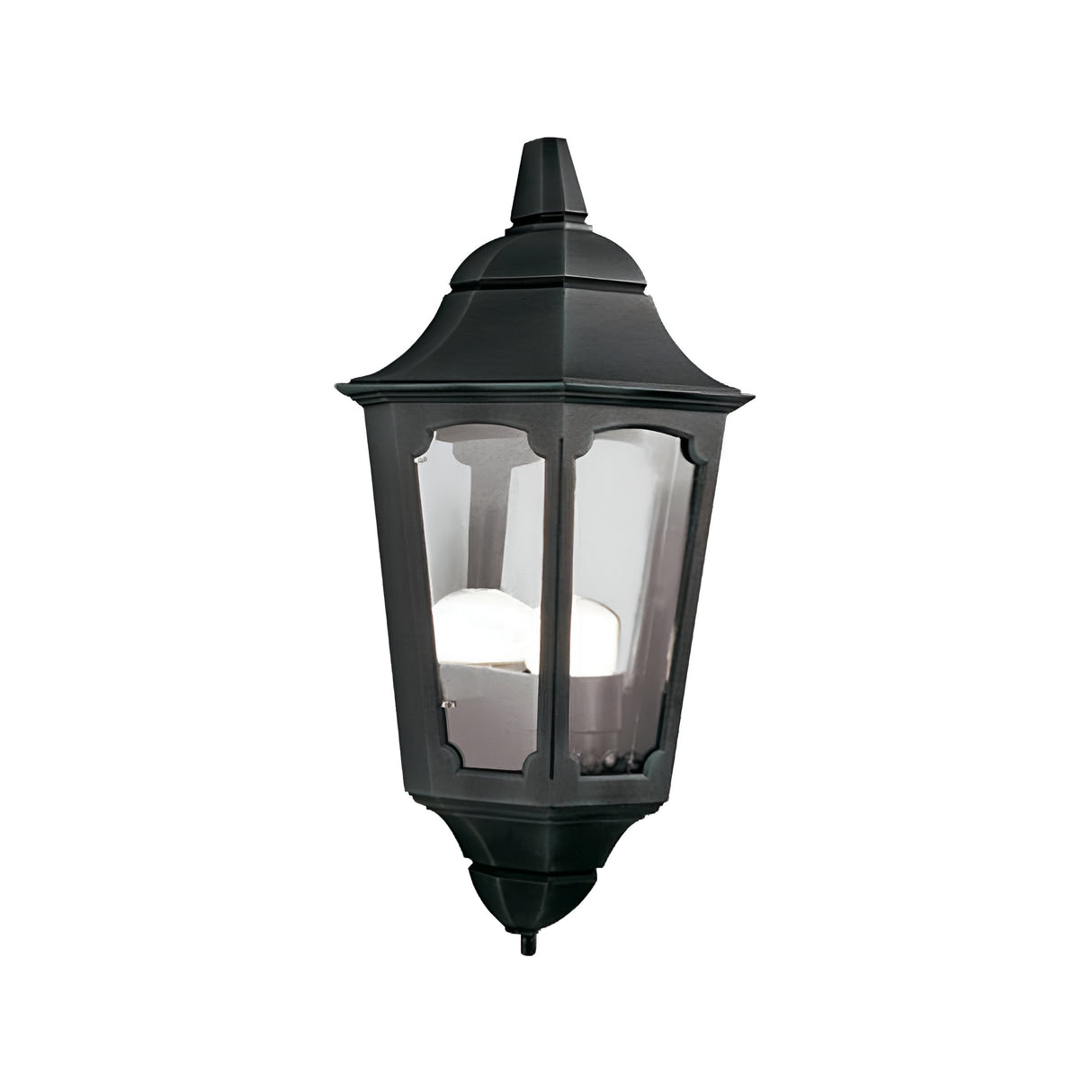 Parish 1 Light Half Lantern - Black