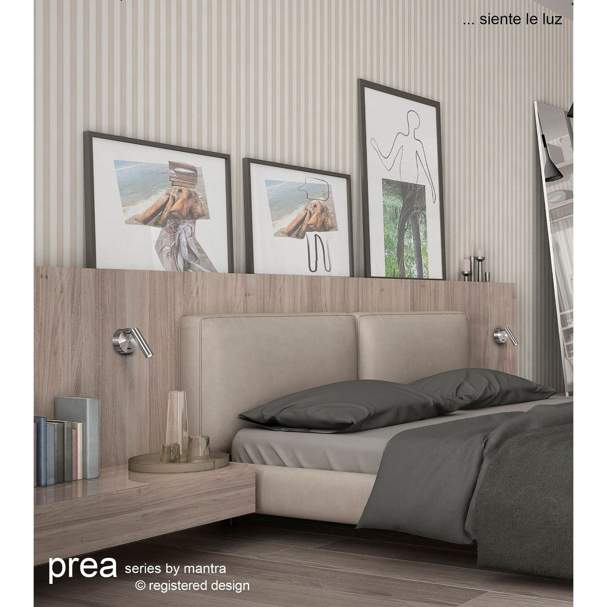 Prea LED Wall/Reading Light With Switch - Satin Nickel