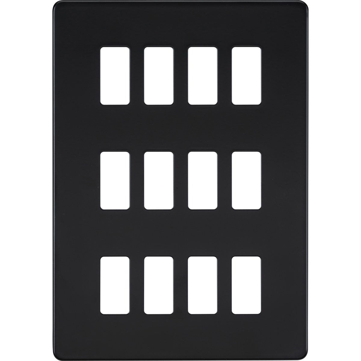 Screwless 12G grid faceplate - Matt Black