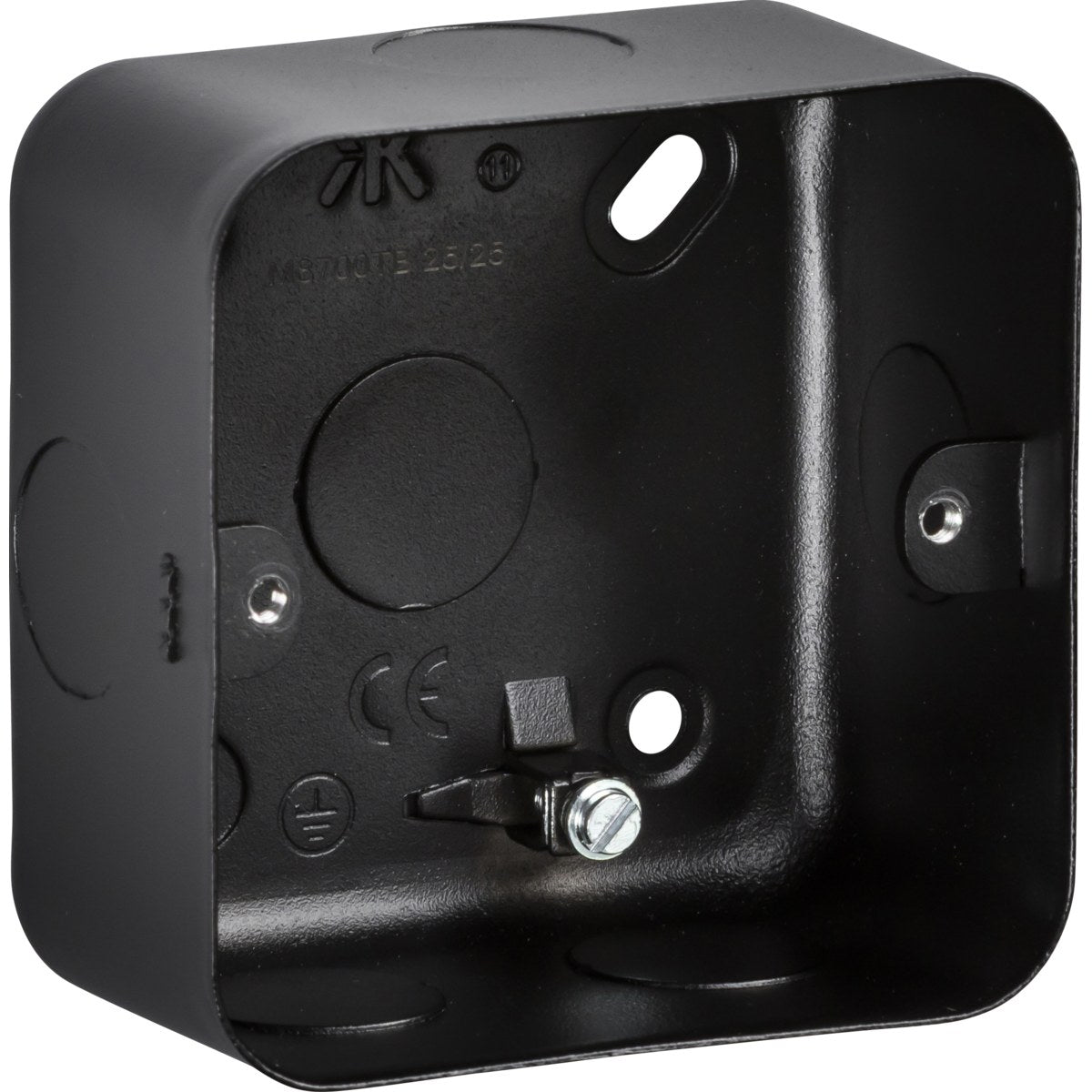 1-2G Surface Pattress Box - Metalclad Textured Black