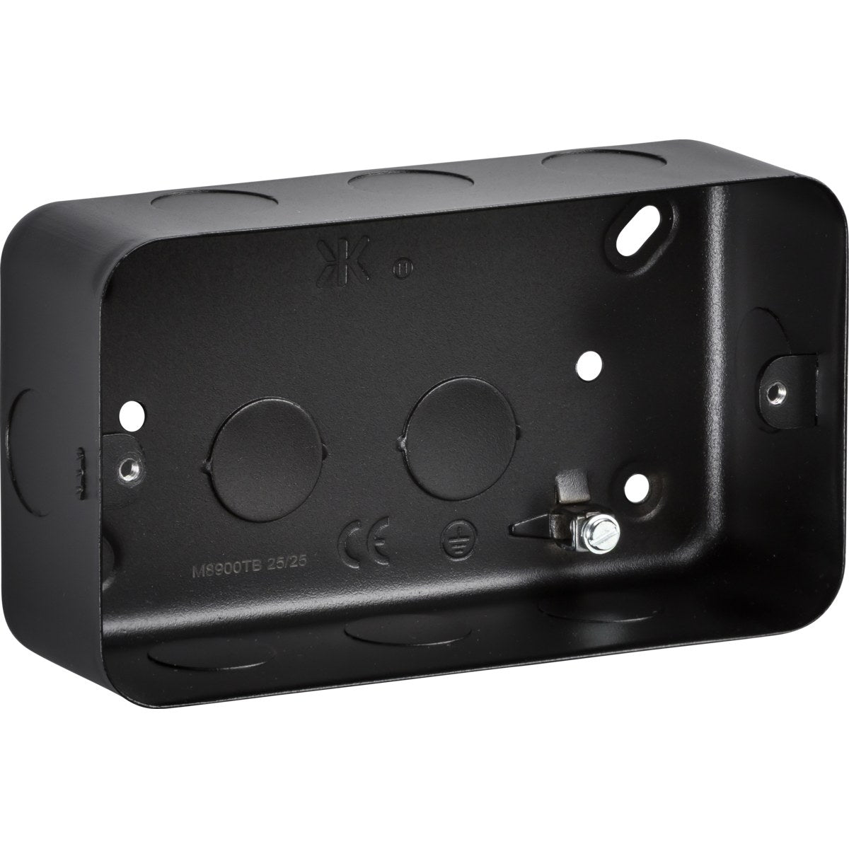 3-4G Surface Pattress Box - Metalclad Textured Black
