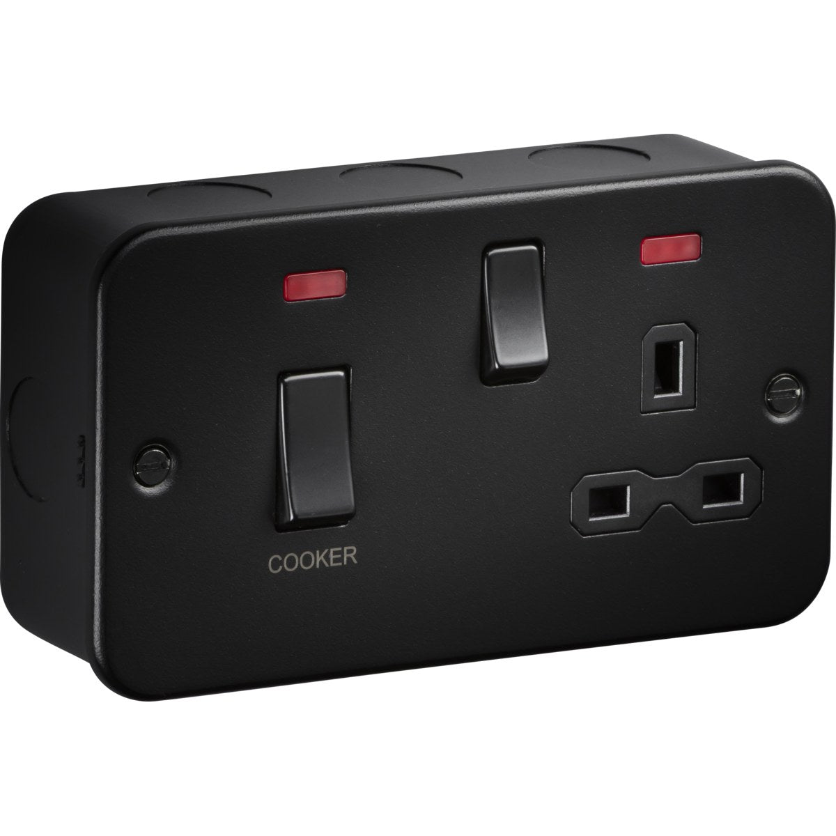 45A Socket DP Switched - Metalclad Textured Black