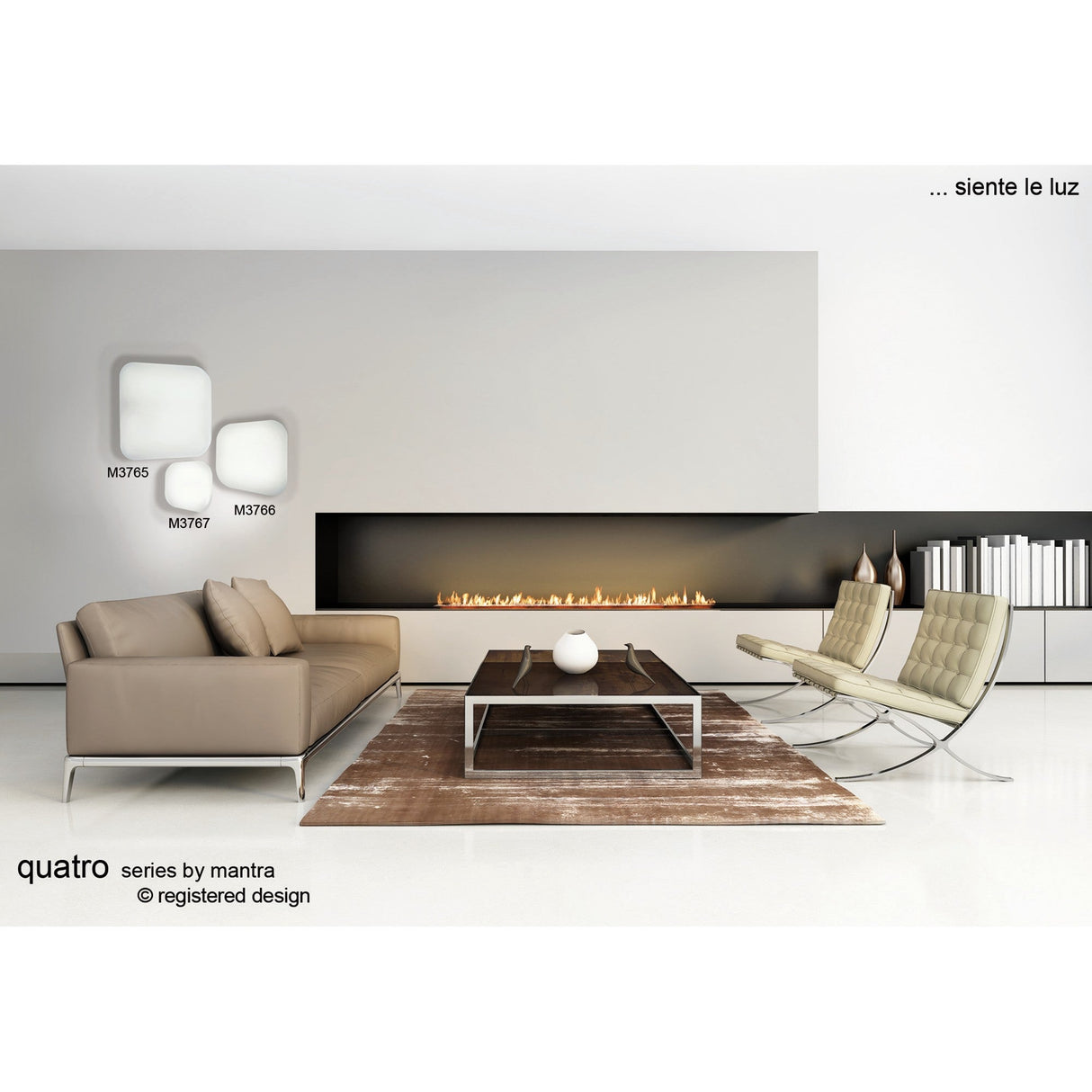 Quatro Large LED Wall/Flush Ceiling Light 28W 3000K - White