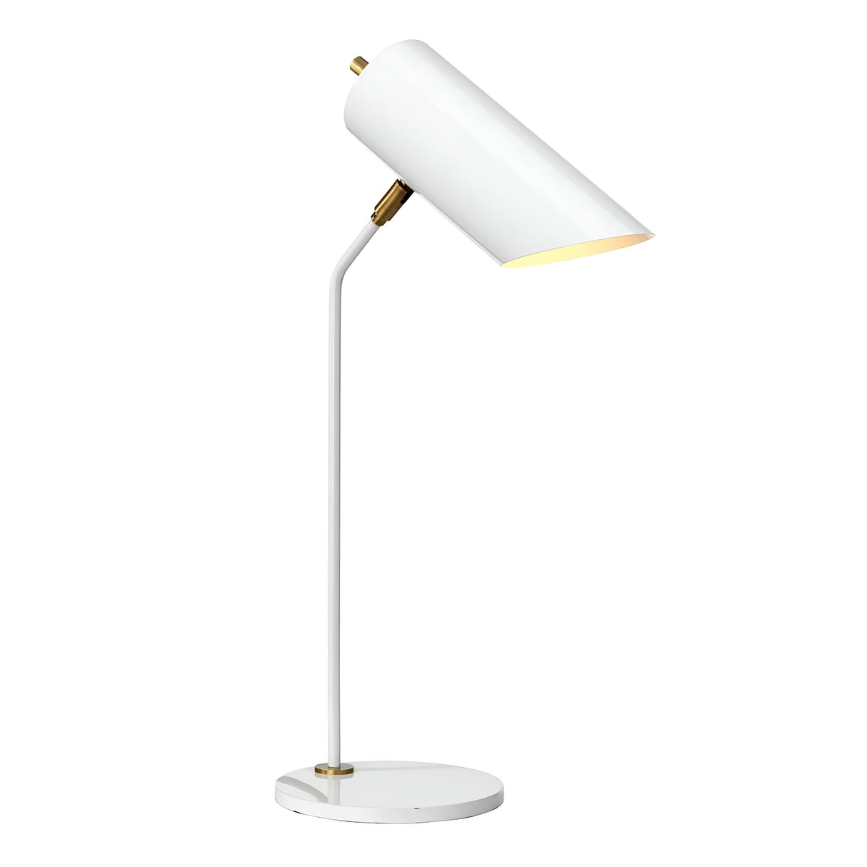 Quinto 1 Light Table Lamp - White/Aged Brass