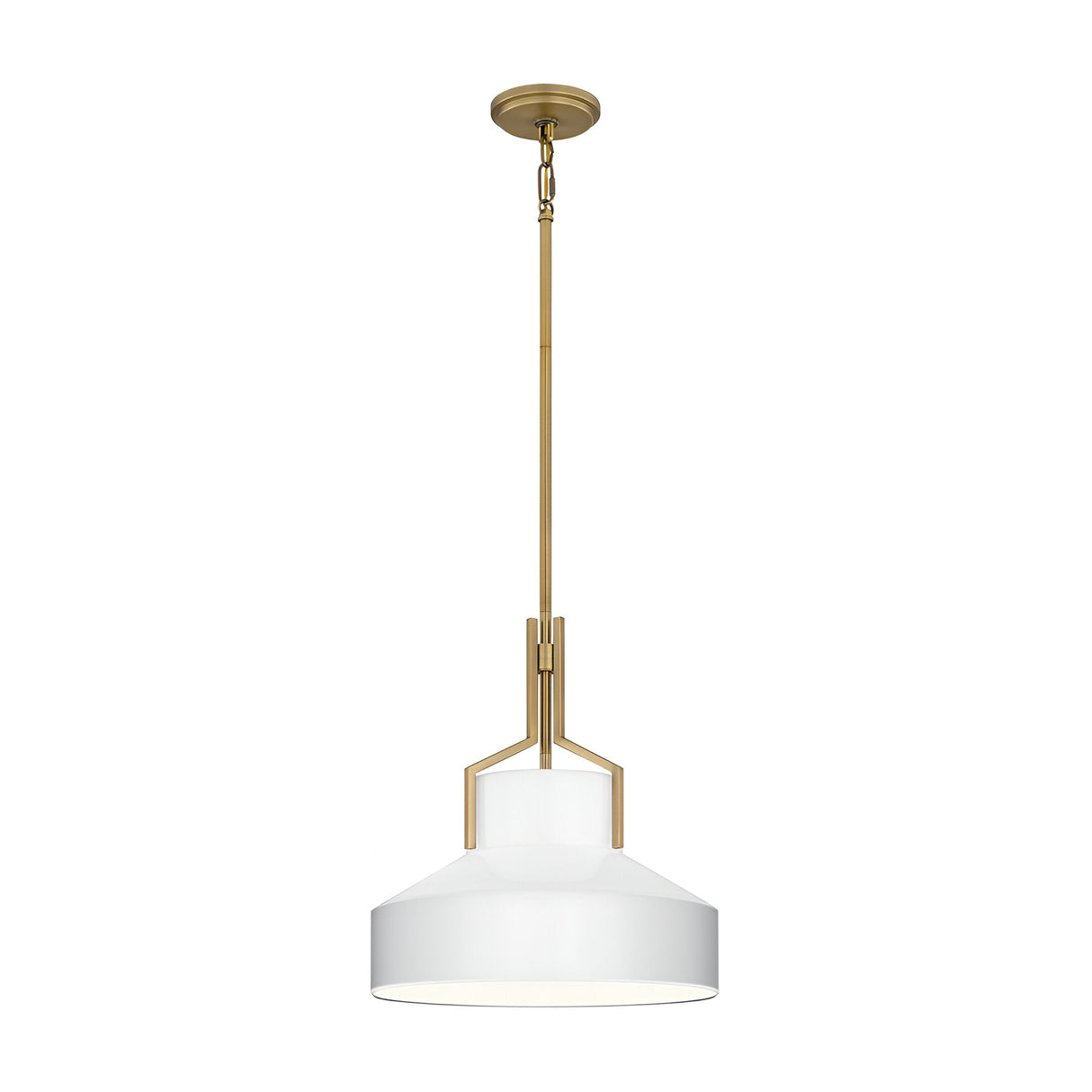 Brecken 2 Light Glass Pendant - Aged Brass And Faux Alabaster Glass Shade