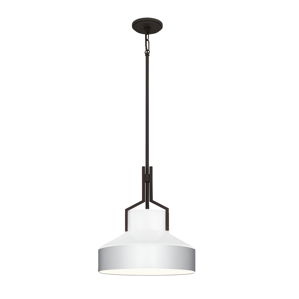 Brecken 2 Light Glass Pendant - Aged Brass And Cased Opal Glass Shade