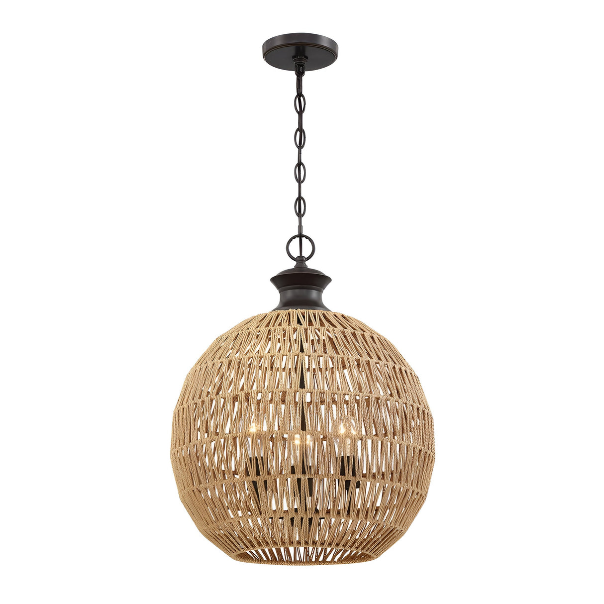 Casablanca 3 Light Pendant - Light Brown