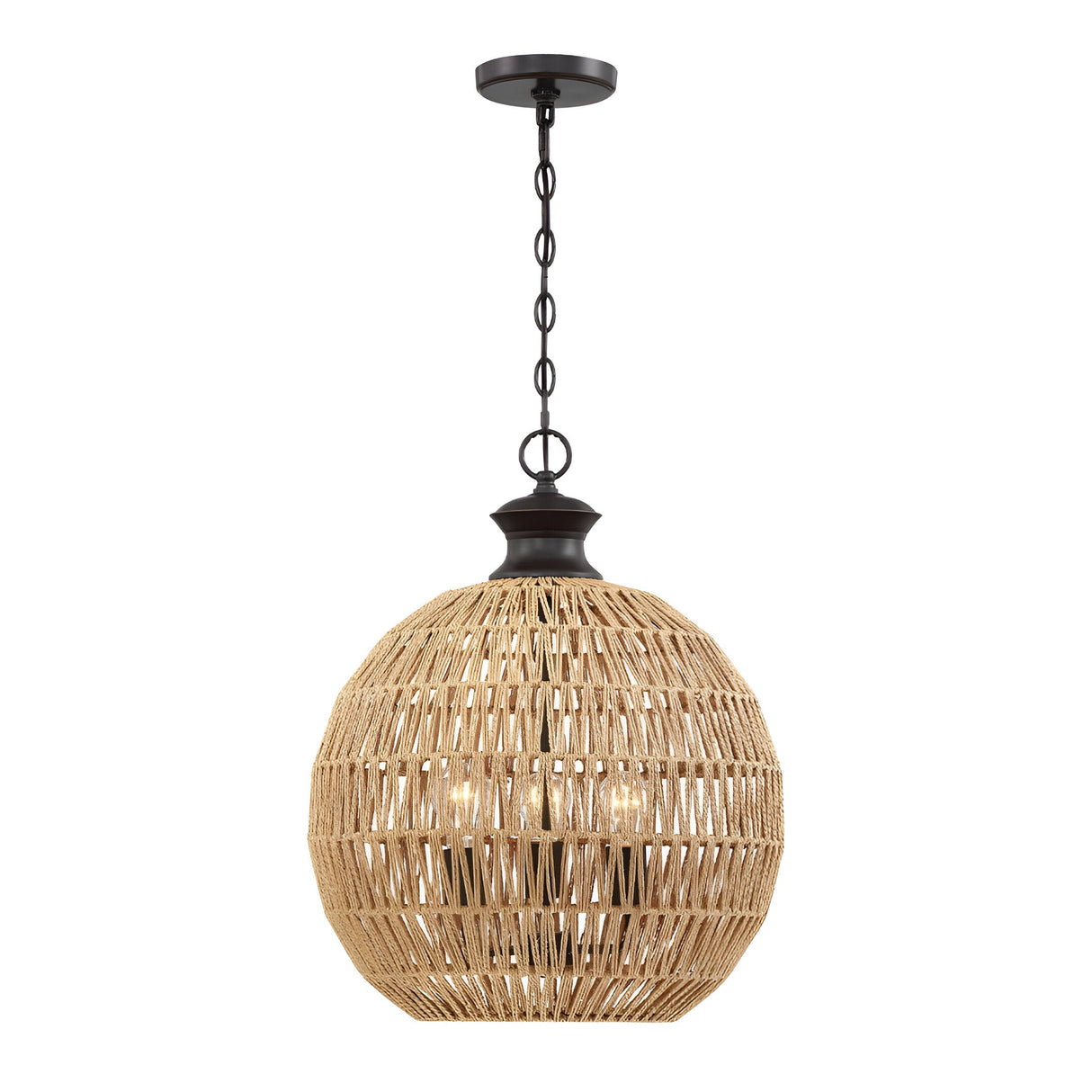 Casablanca 3 Light Pendant - Light Brown