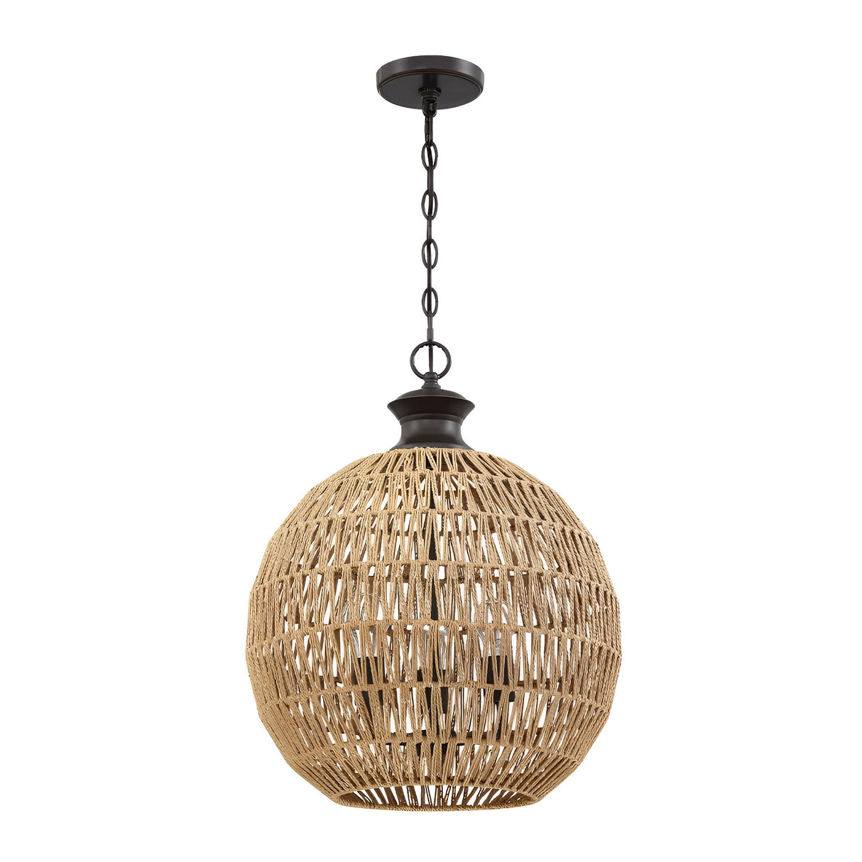 Casablanca 3 Light Pendant - Light Brown