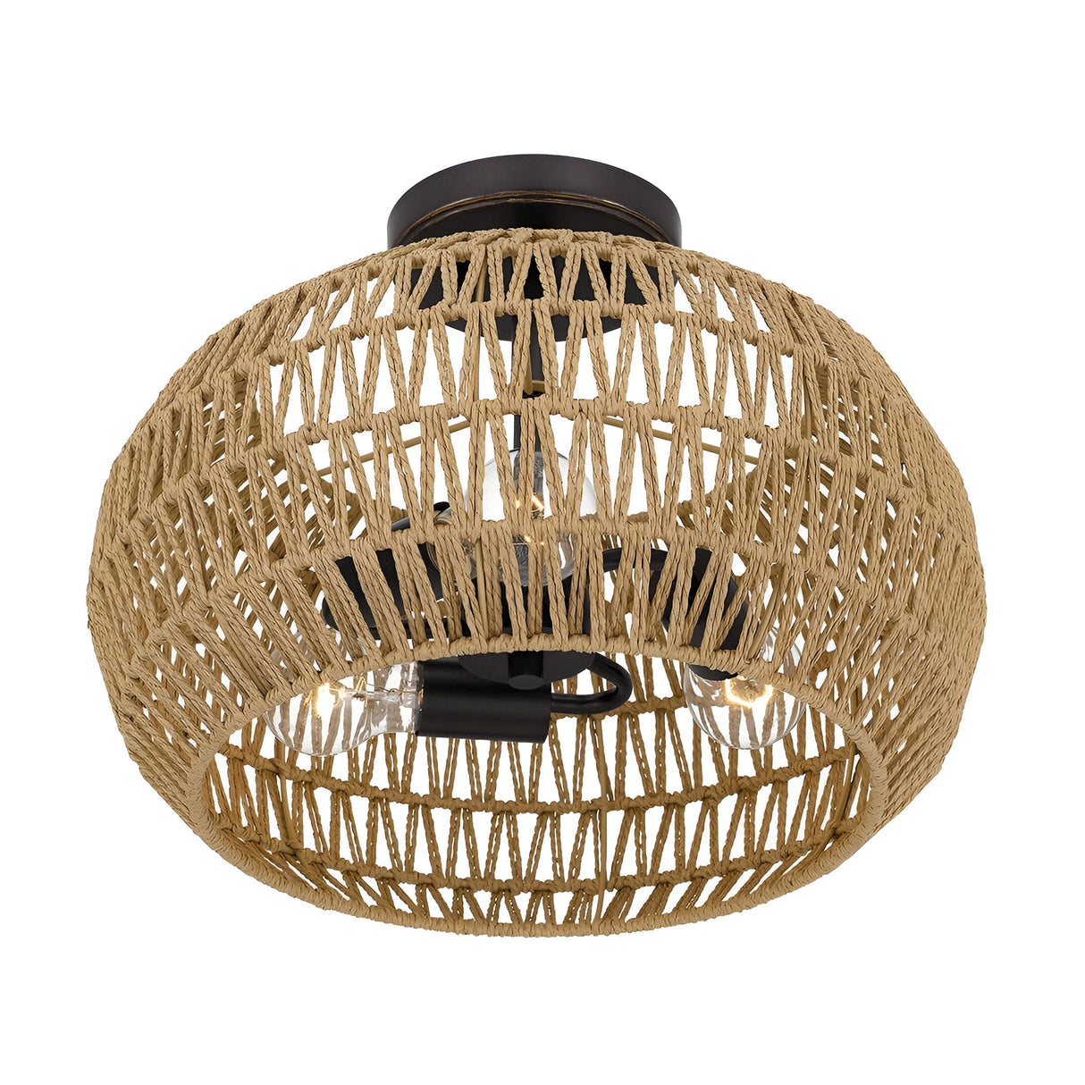 Casablanca 3 Light Semi Flush - Light Brown