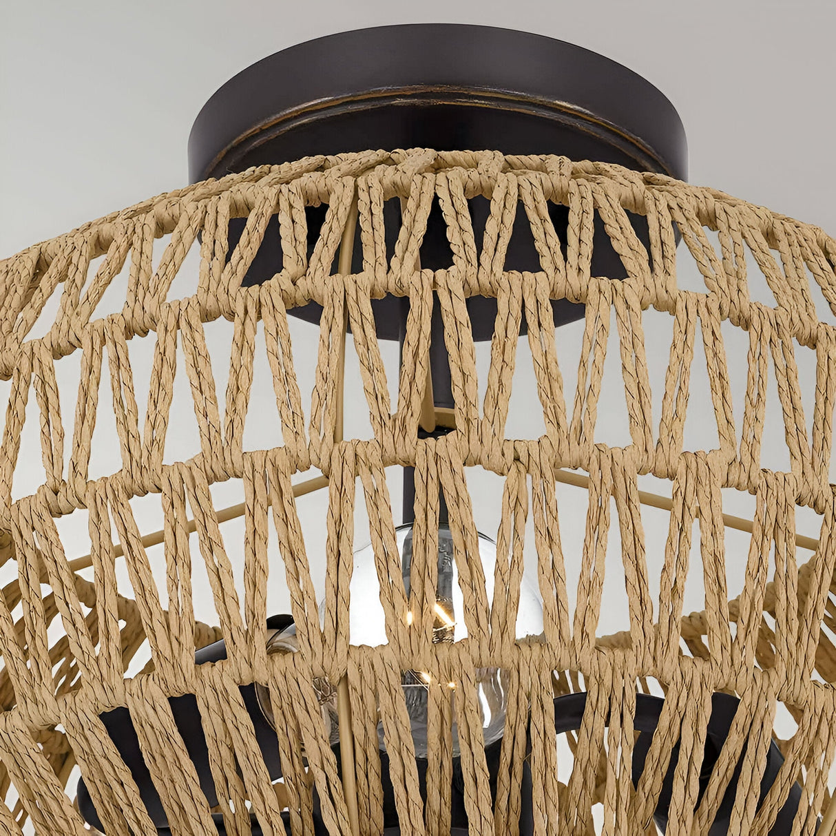 Casablanca 3 Light Semi Flush - Light Brown