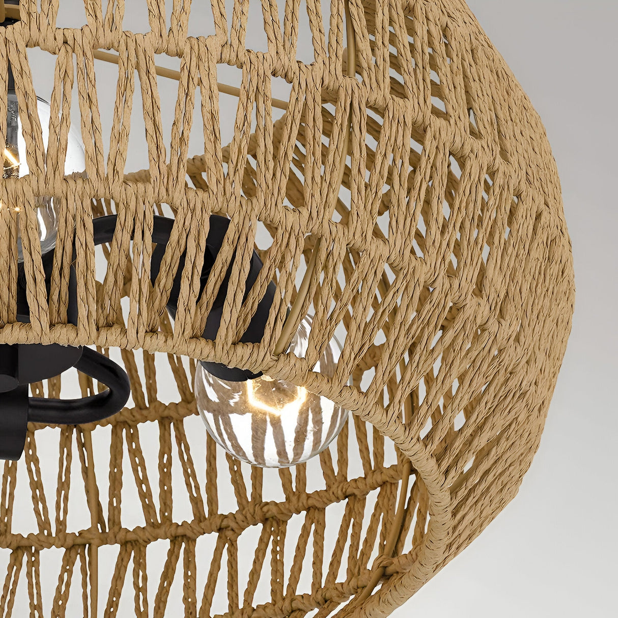 Casablanca 3 Light Semi Flush - Light Brown