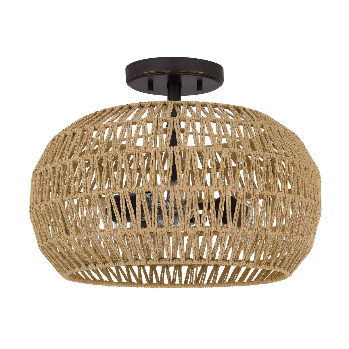Casablanca 3 Light Semi Flush - Light Brown