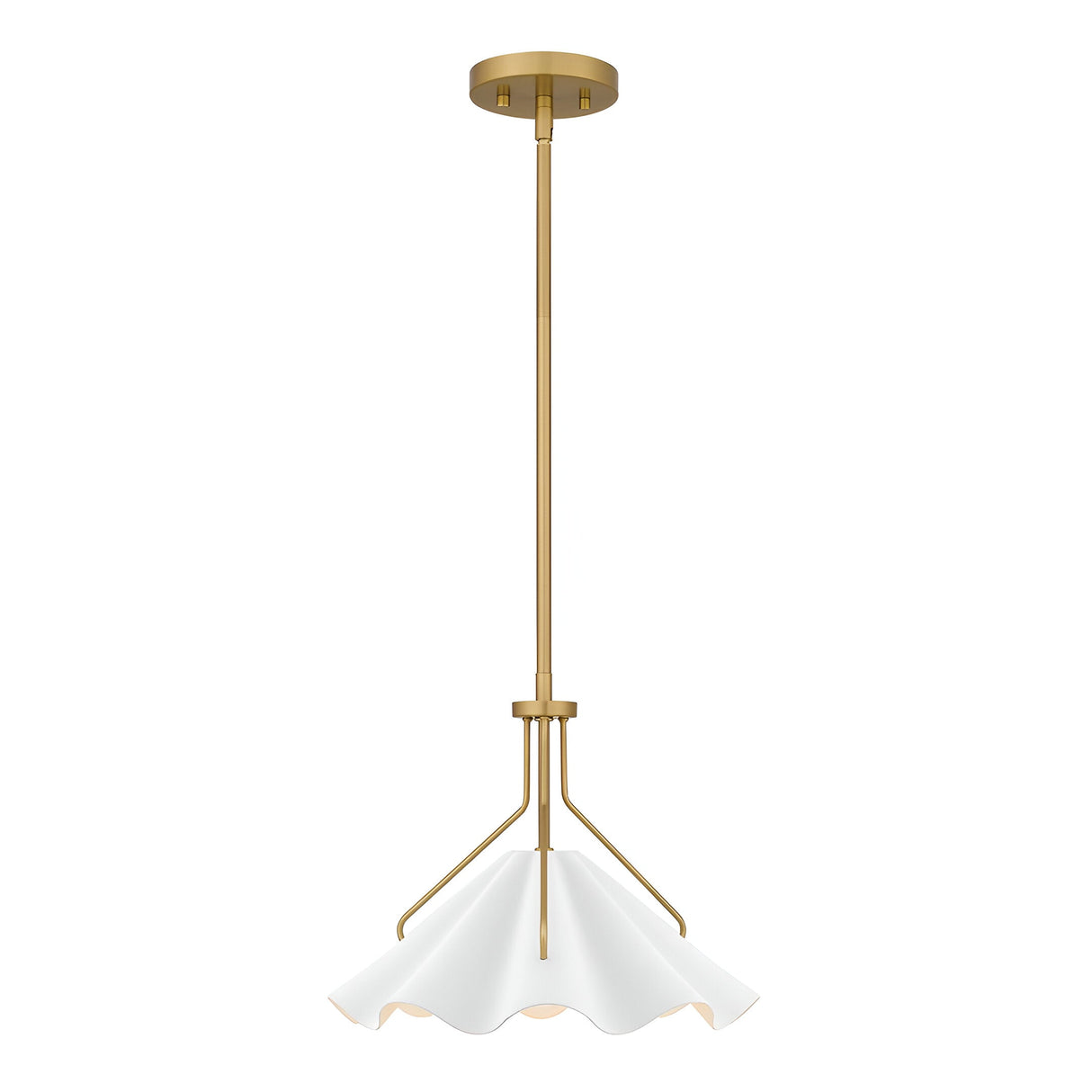 Mejia 1 Light Glass Pendant - White/Gold