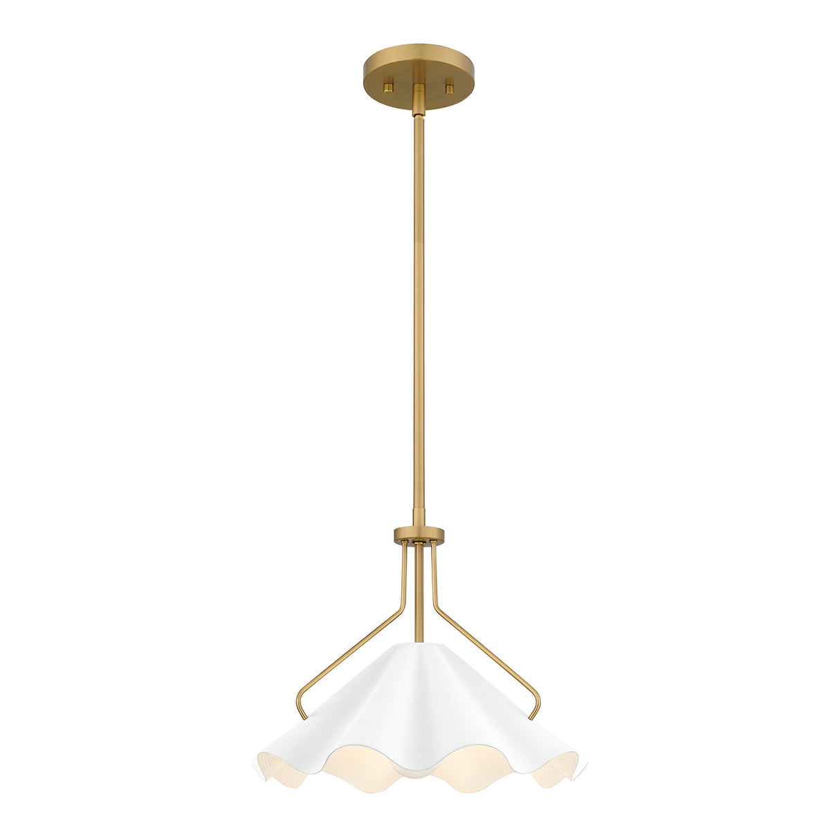 Mejia 1 Light Glass Pendant - White/Gold