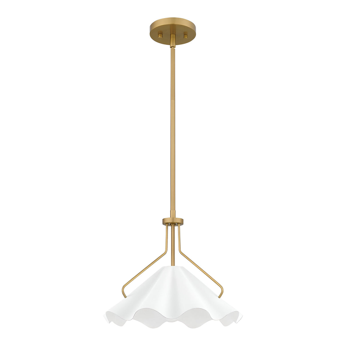 Mejia 1 Light Glass Pendant - White/Gold