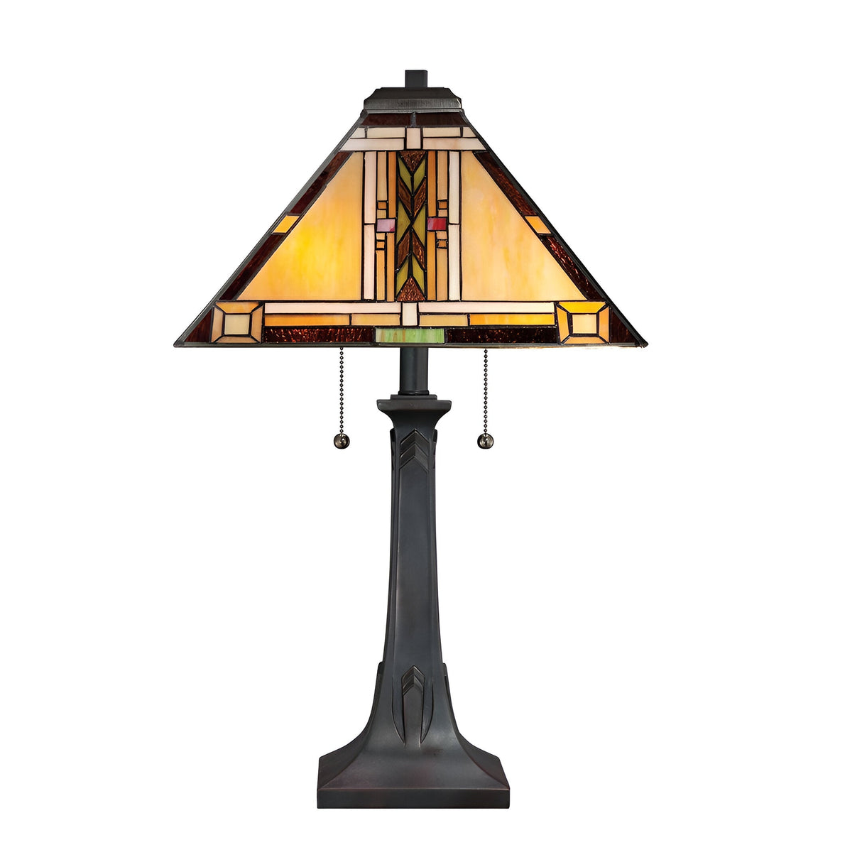 Navajo 2 Light Tiffany Styletable Lamp - Vintage Bronze