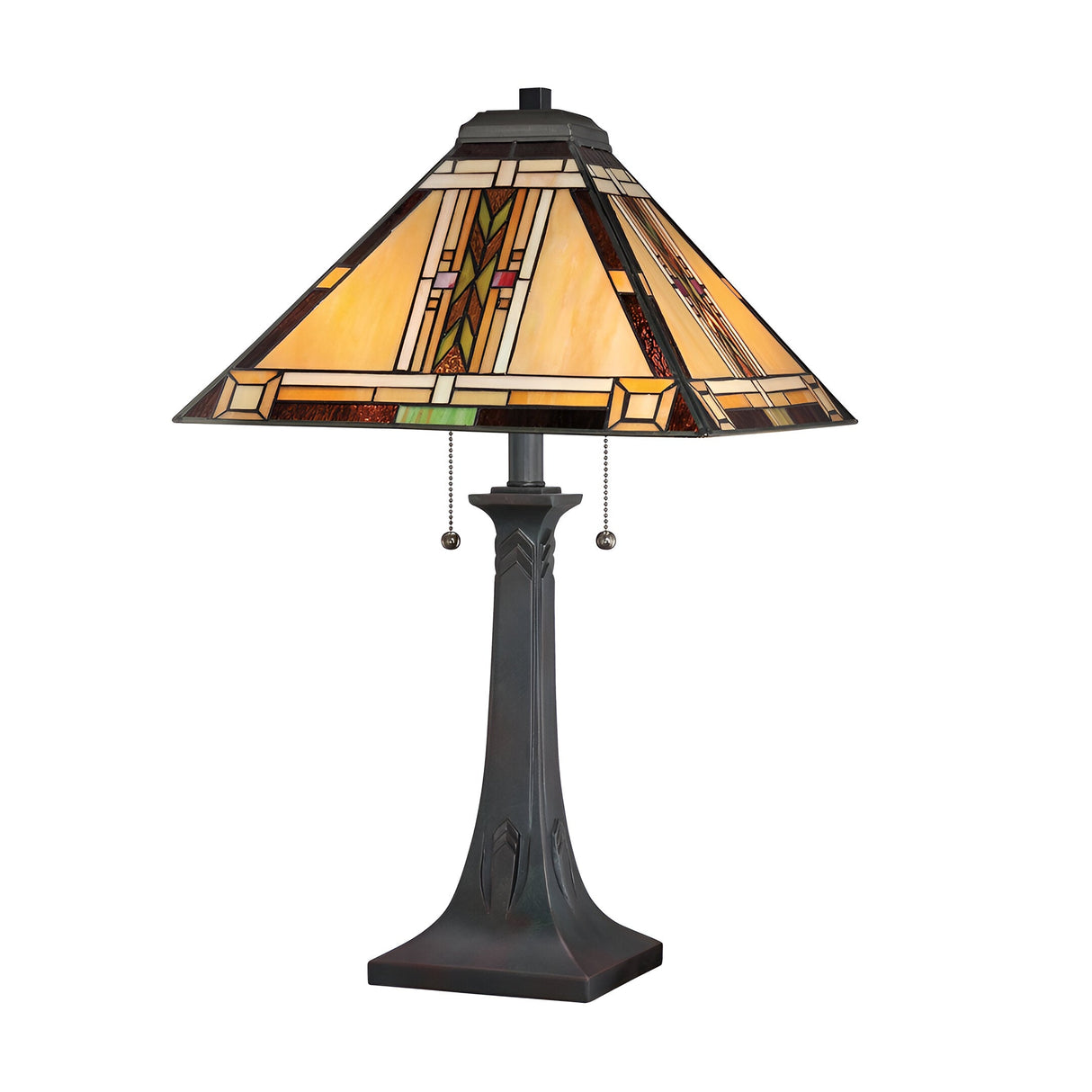 Navajo 2 Light Tiffany Styletable Lamp - Vintage Bronze