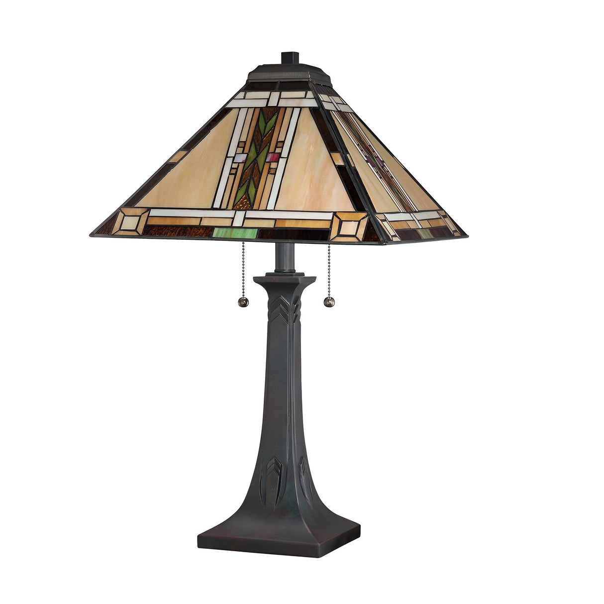 Navajo 2 Light Tiffany Styletable Lamp - Vintage Bronze