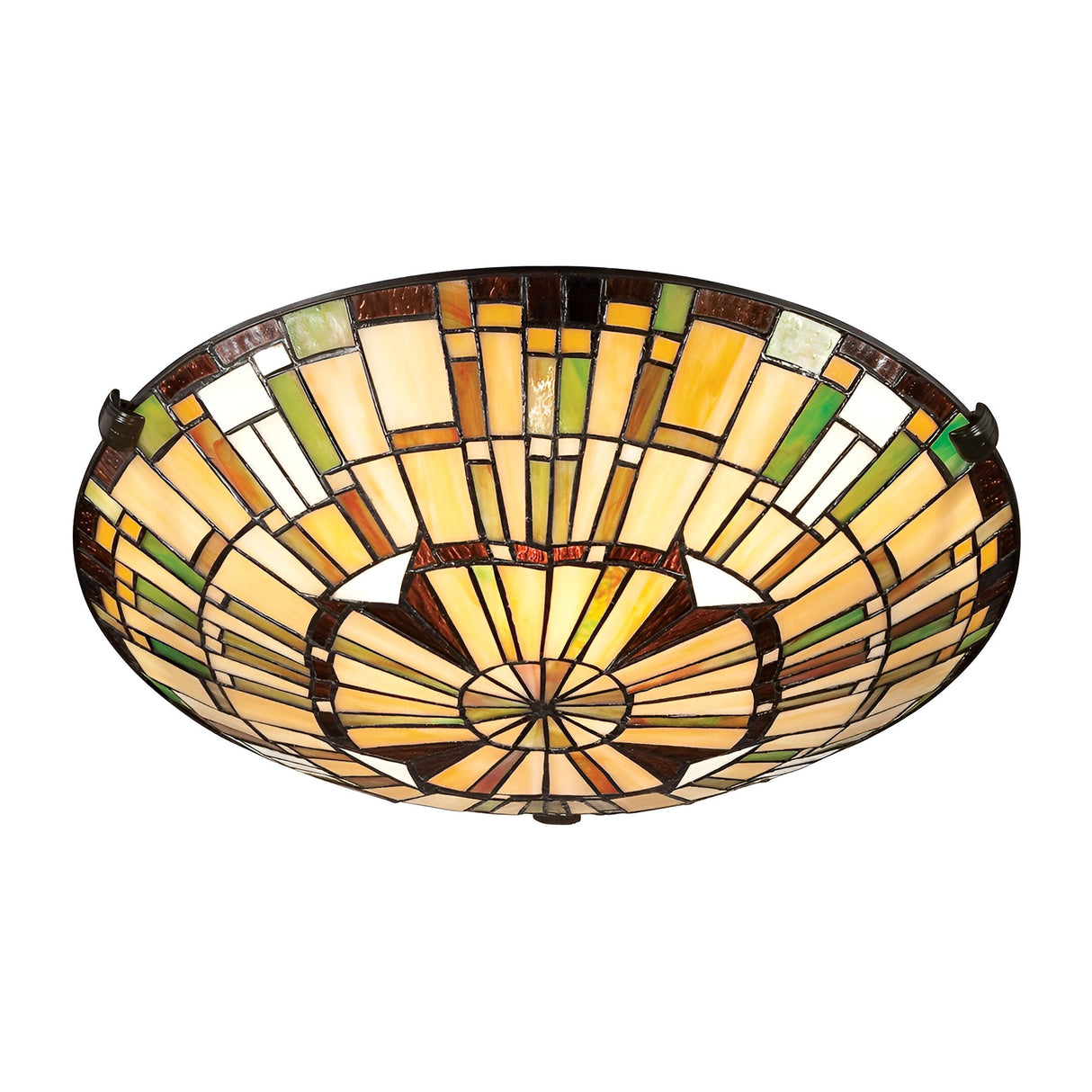 Reed 2 Light Tiffany Style Flush - Vintage Bronze