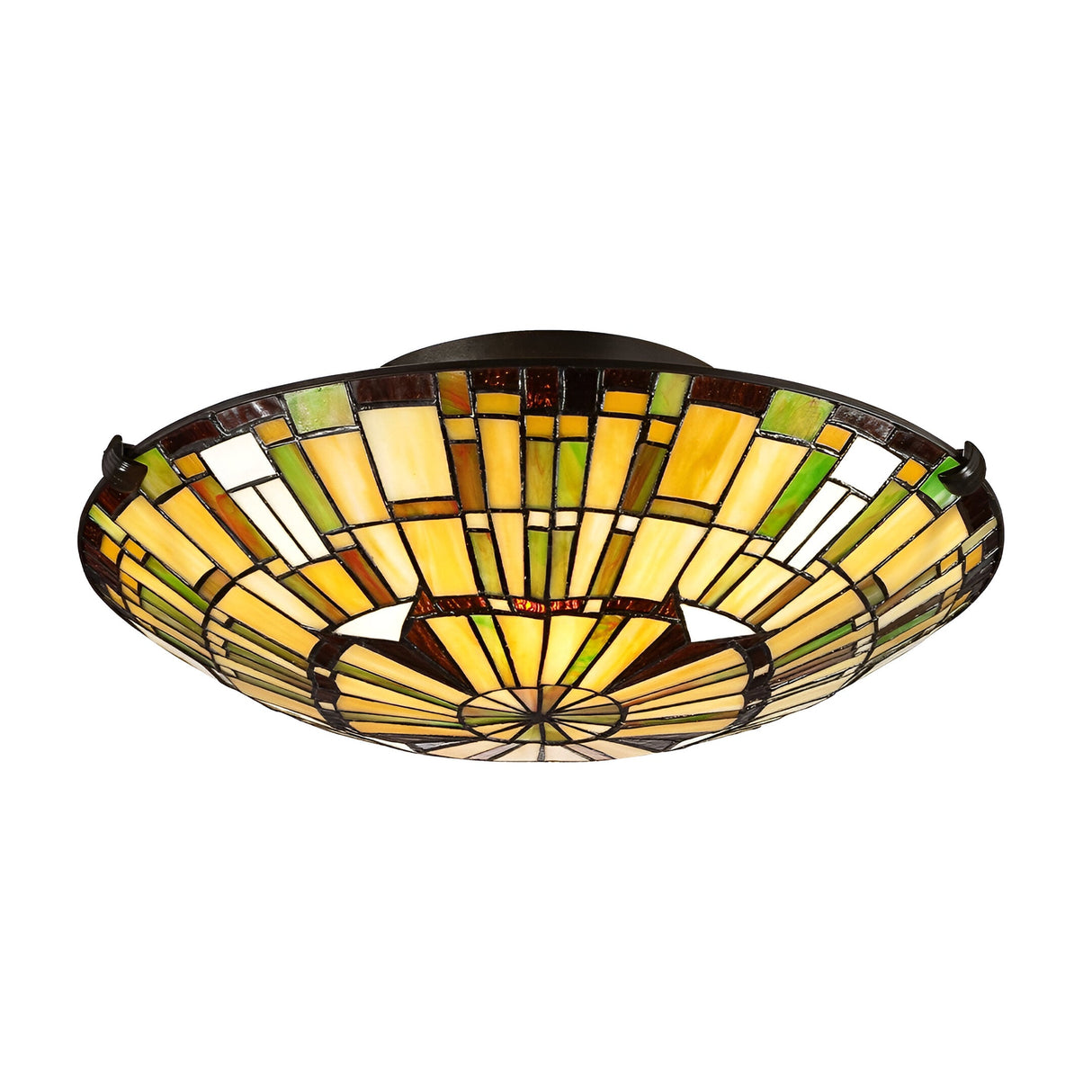 Reed 2 Light Tiffany Style Flush - Vintage Bronze