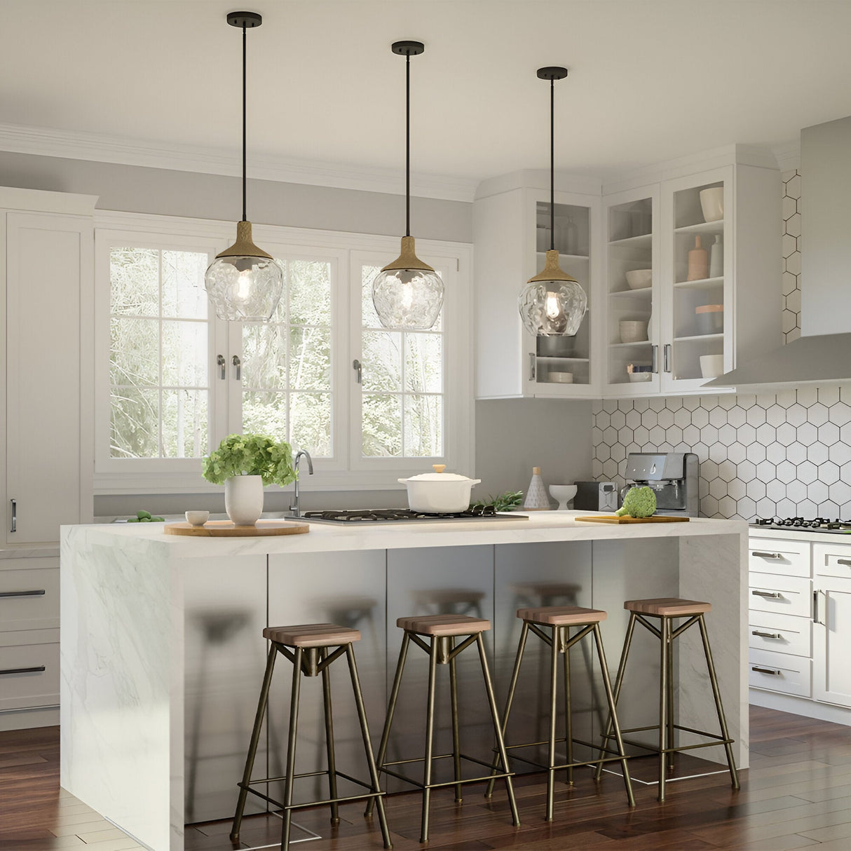 Royer 1 Light Glass Pendant - Bronze