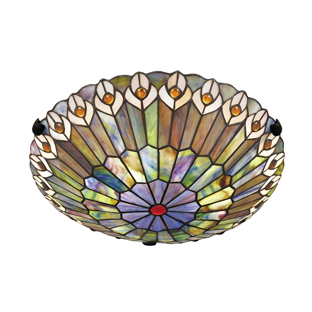 Watkins 2 Light Tiffany Style Flush - Vintage Bronze