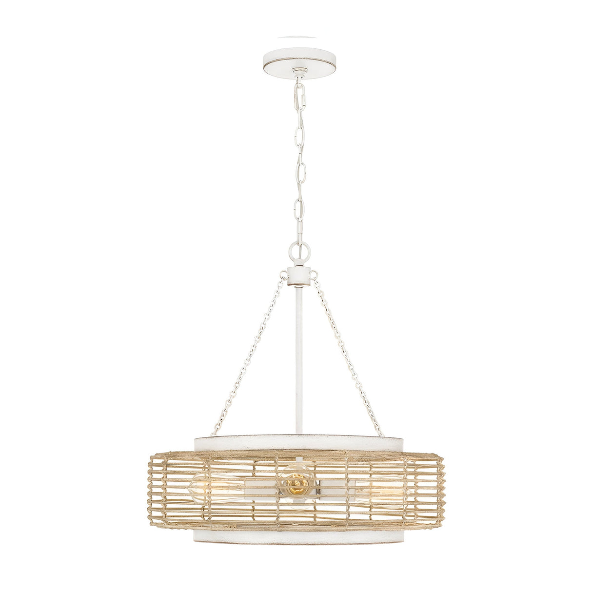 Waylon 4 Light Pendant - Light Brown/White