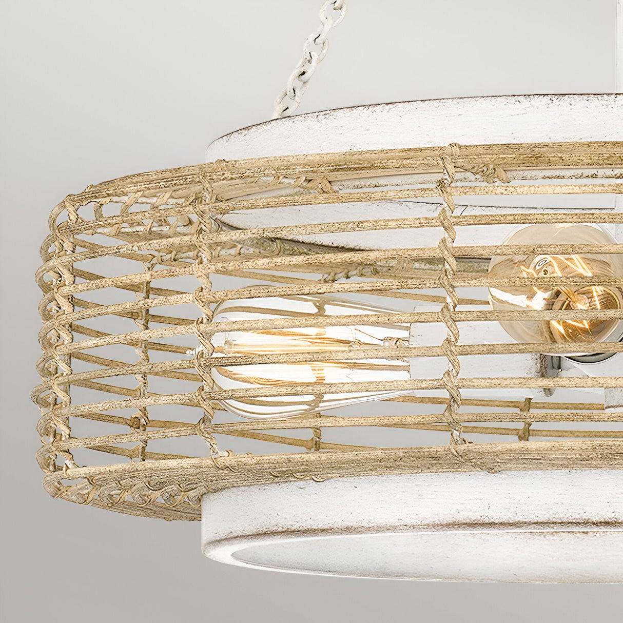 Waylon 4 Light Pendant - Light Brown/White