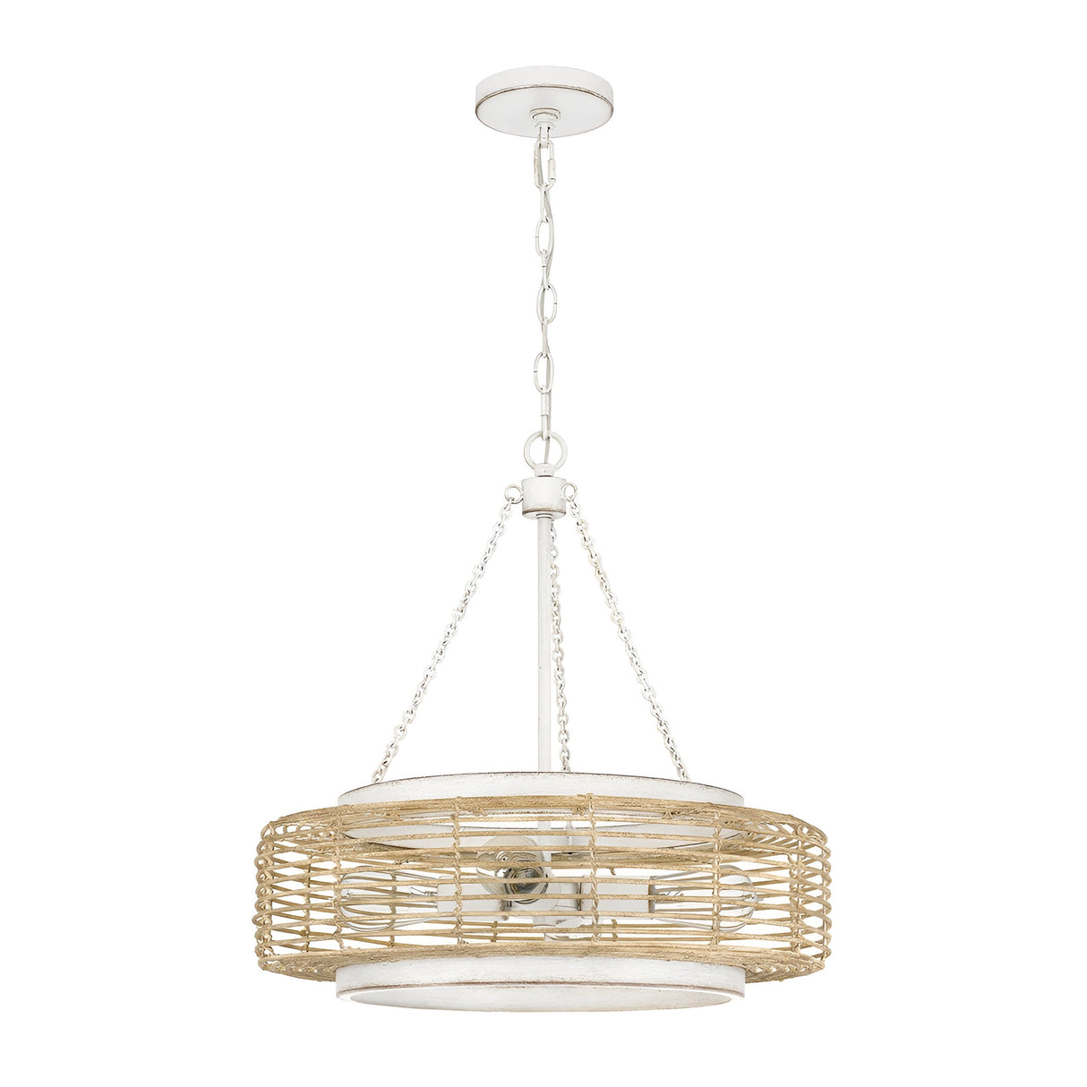 Waylon 4 Light Pendant - Light Brown/White