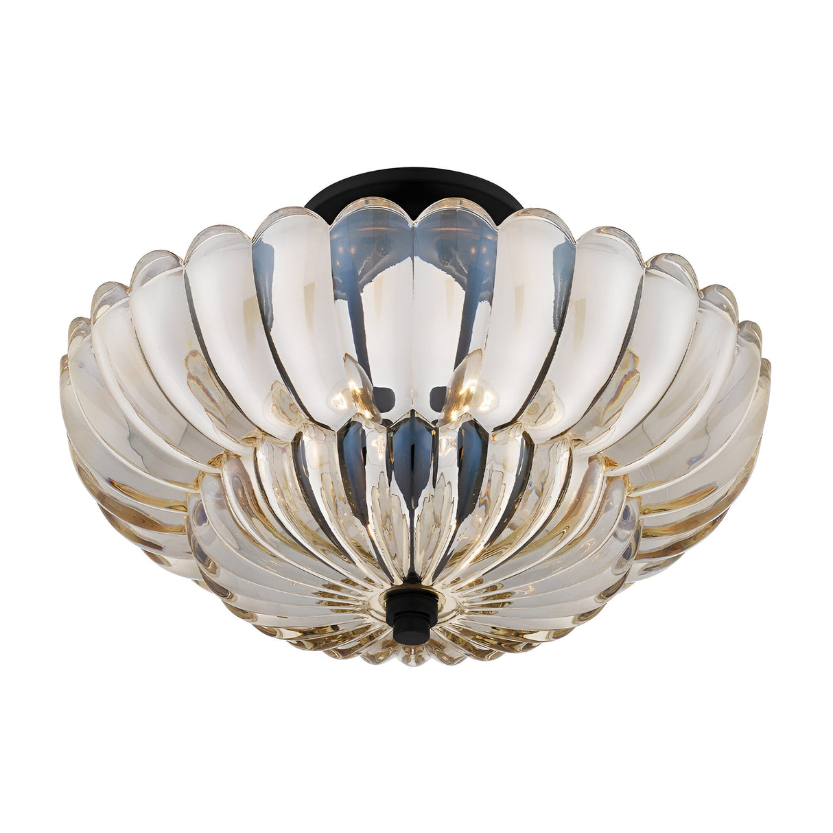 Whitecap 4 Light Glass Semi Flush - Black