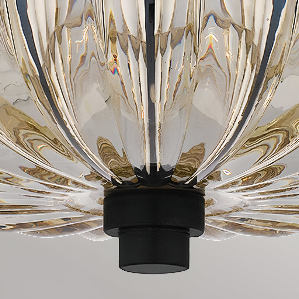 Whitecap 4 Light Glass Semi Flush - Black