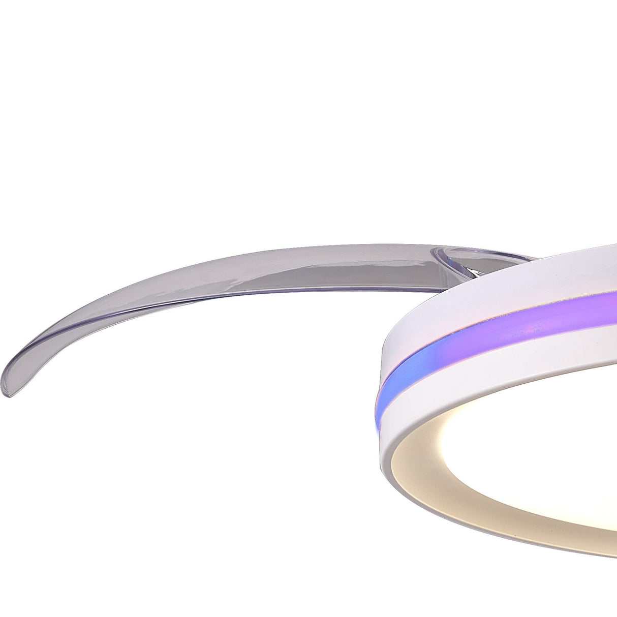 Rafaga RGB CCT Dimmable LED Ceiling Retractable Fan Light With Remote Control - White