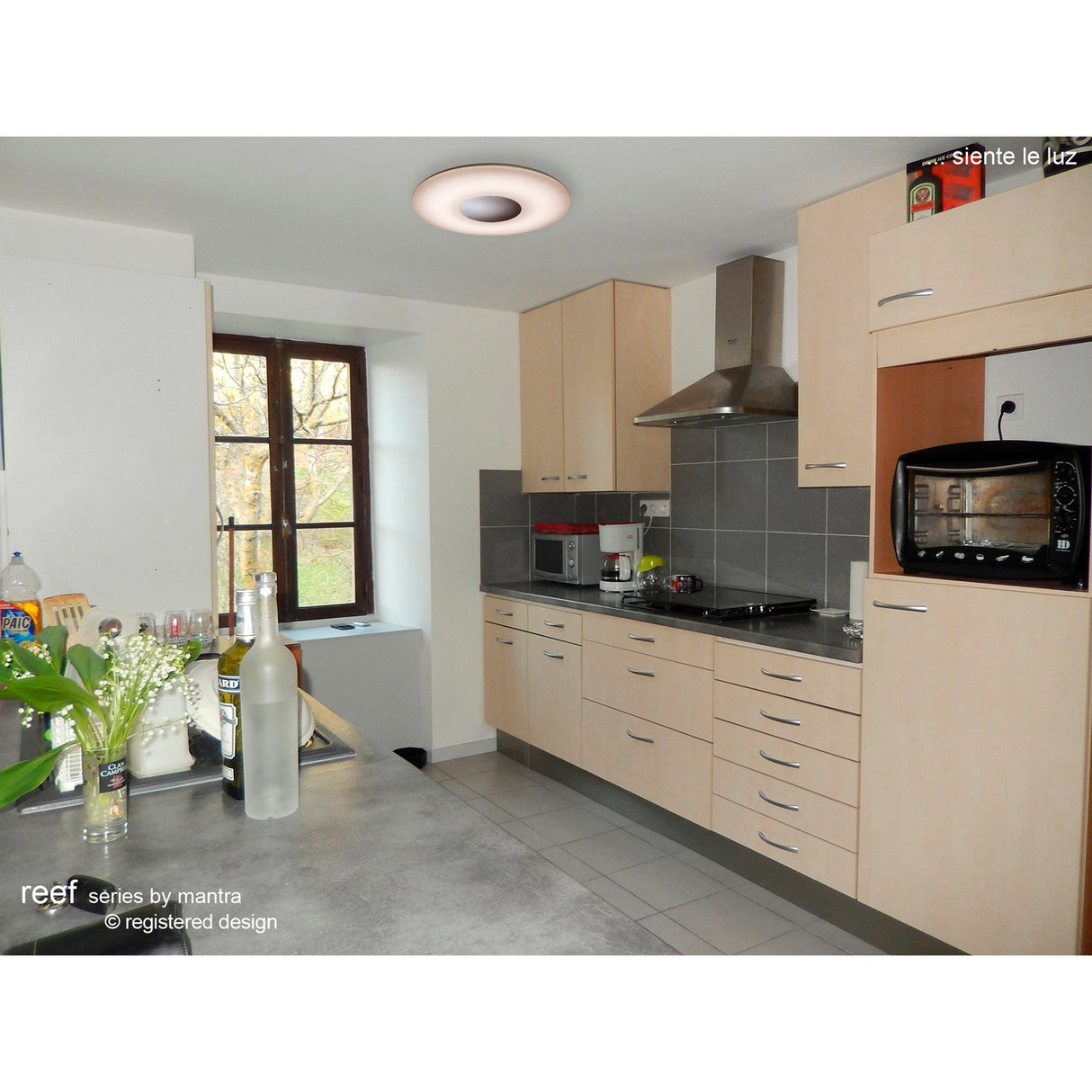 Reef Large CCT Dimmable LED Flush Ceiling Light With Remote Control - Chrome/White