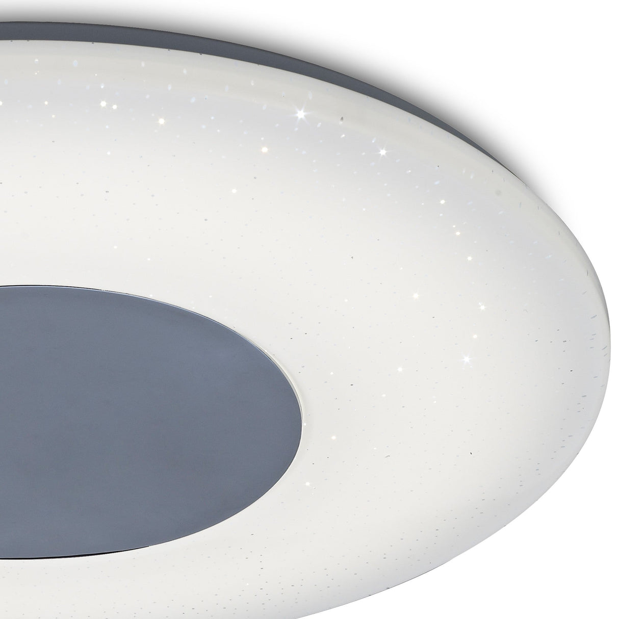 Reef Small CCT Dimmable LED Flush Ceiling Light With Remote Control - Chrome/White