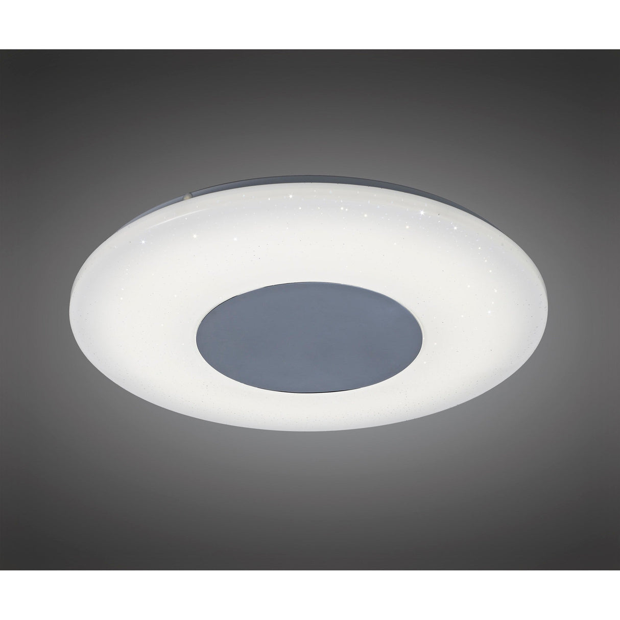 Reef Small CCT Dimmable LED Flush Ceiling Light With Remote Control - Chrome/White