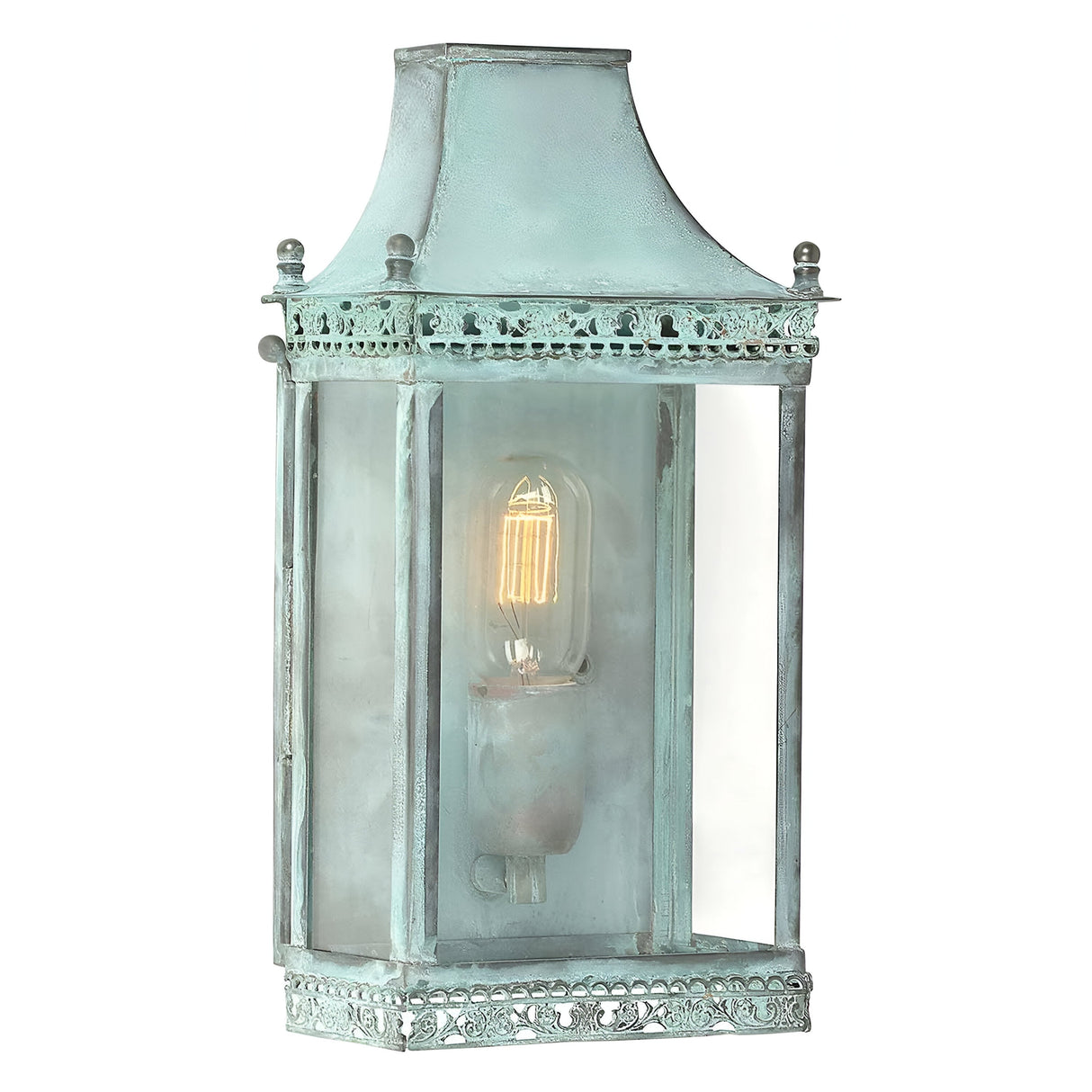 Regents Park 1 Light Wall Lantern - Verdigris