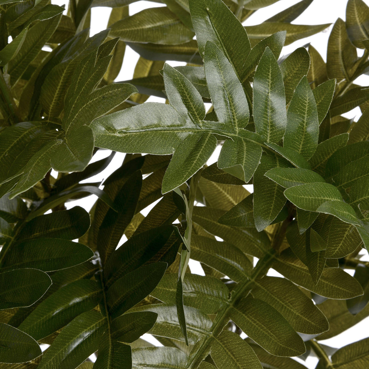 Close-up of the Hill Interiors Pistach Bunch faux foliage, showing clusters of rounded green leaves with a lightly textured surface and subtle sheen.