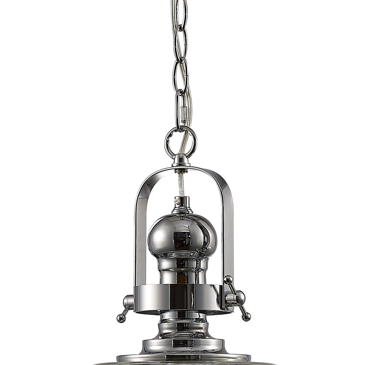 Reyna 39cm Large 1 Light Pendant Light - Polished Chrome & Clear