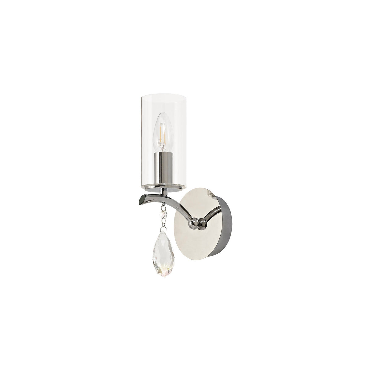Rhea 1 Light Crystal Wall Light - Chrome