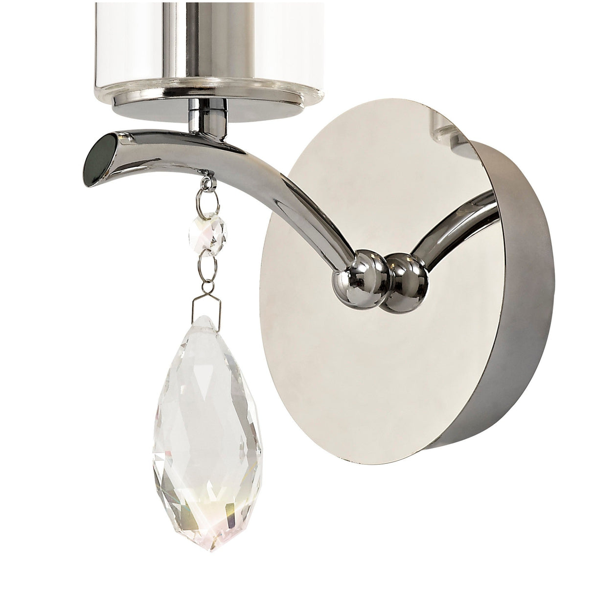 Rhea 1 Light Crystal Wall Light - Chrome