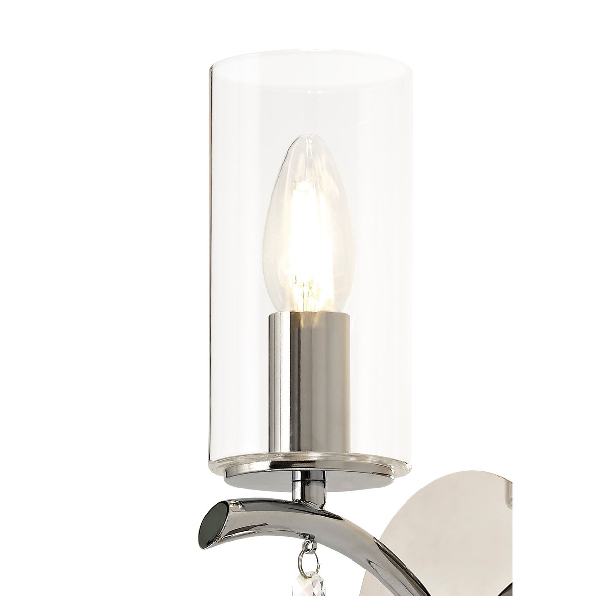 Rhea 1 Light Crystal Wall Light - Chrome