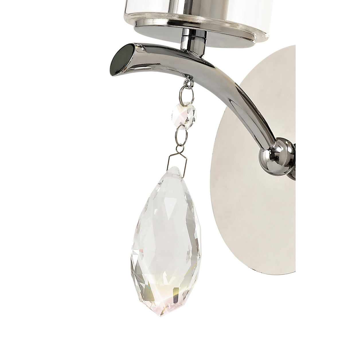 Rhea 1 Light Crystal Wall Light - Chrome