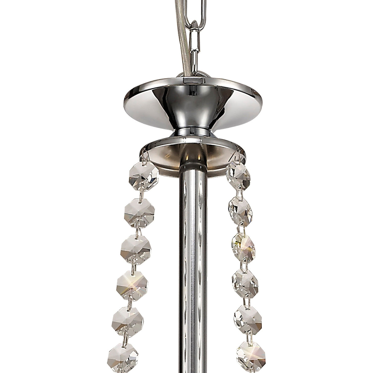Rhea 50cm 3 Light Crystal & Glass Chandelier - Polished Chrome