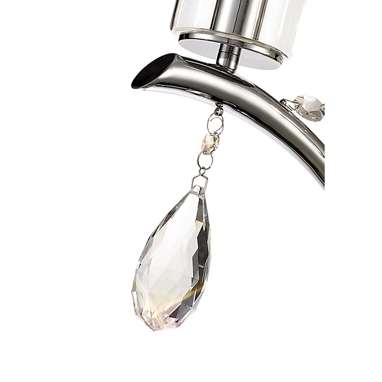 Rhea 50cm 3 Light Crystal & Glass Chandelier - Polished Chrome