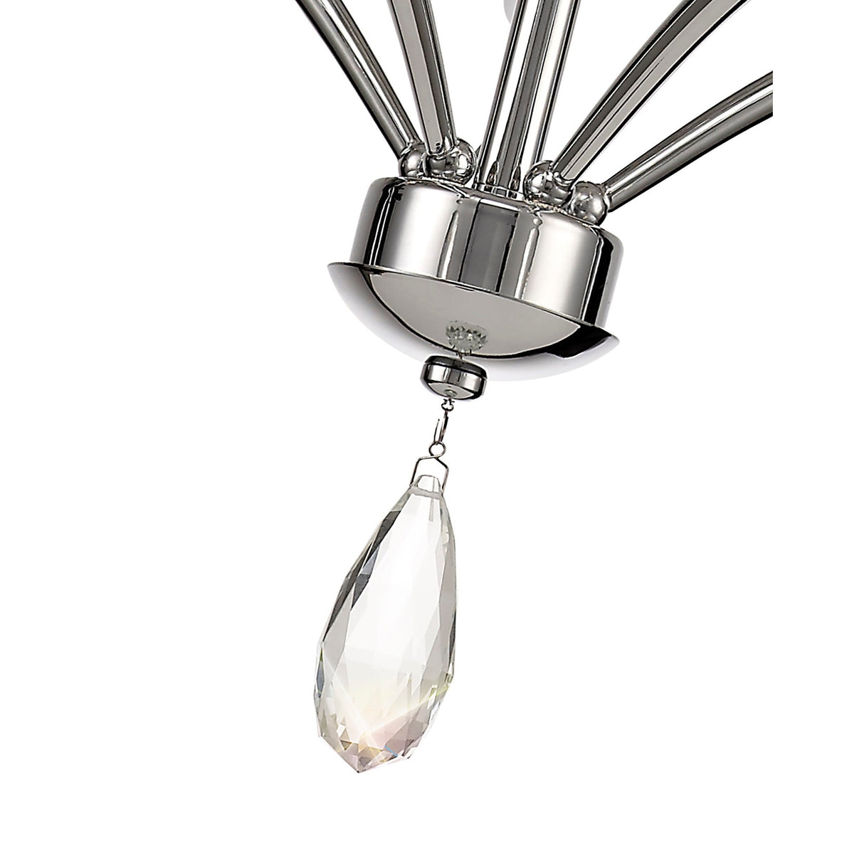 Rhea 64cm 5 Light Crystal & Glass Chandelier - Polished Chrome