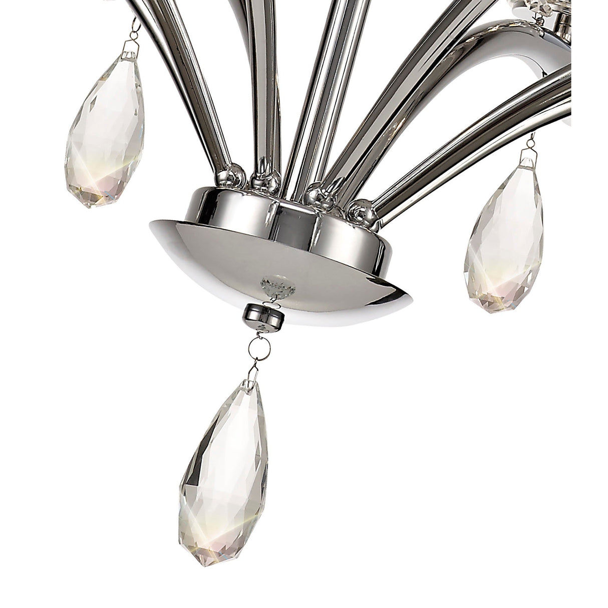 Rhea 80cm 8 Light Crystal & Glass Chandelier - Polished Chrome