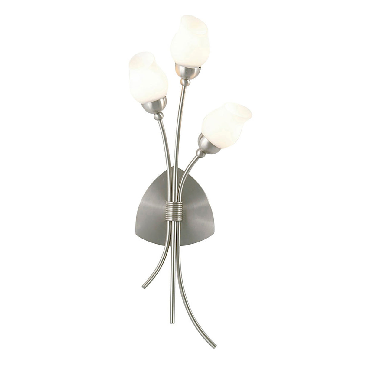 Rimini 3 Light Opal Glass Wall Light - Chrome